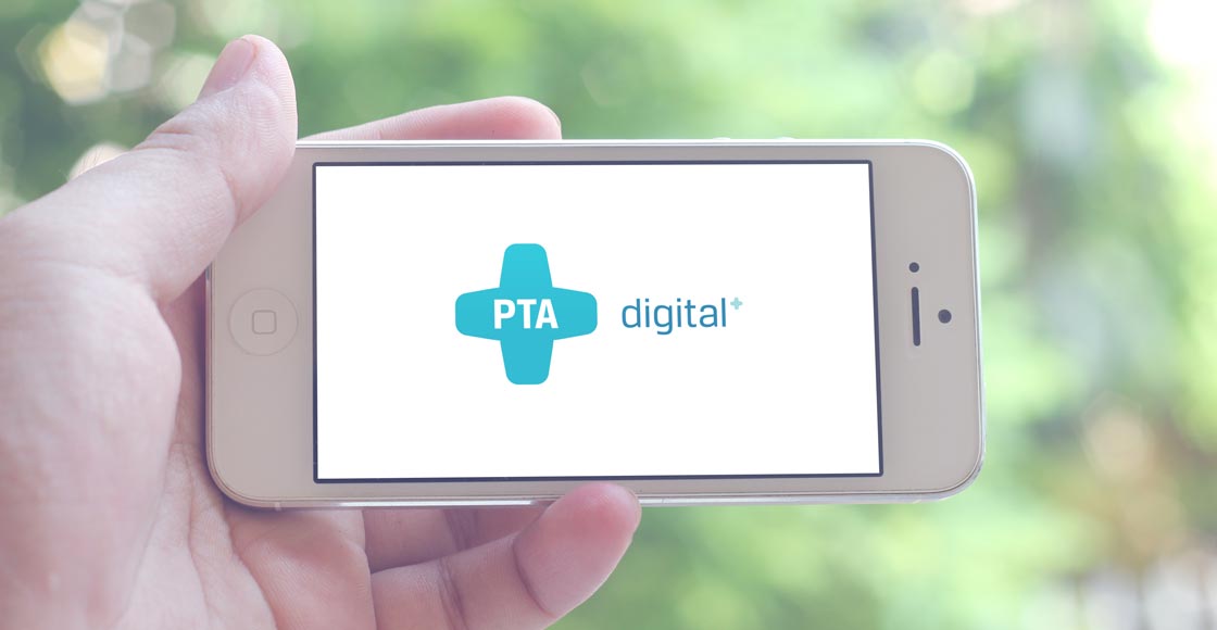 pta-digital Informationsportal Logo auf einem iPhone